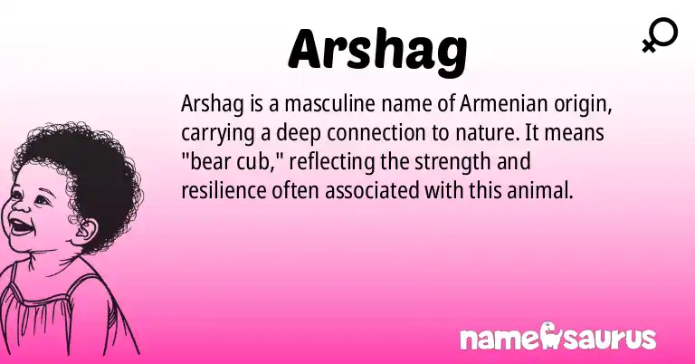 Infographic about Arshag name meaning, Arshag is a name from Armenian origin(s).