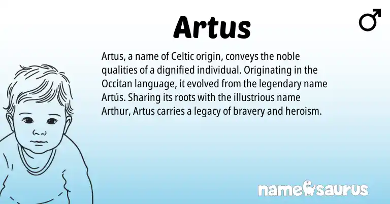 Infographic about Artus name meaning, Artus is a name from Occitan, Celtic origin(s).