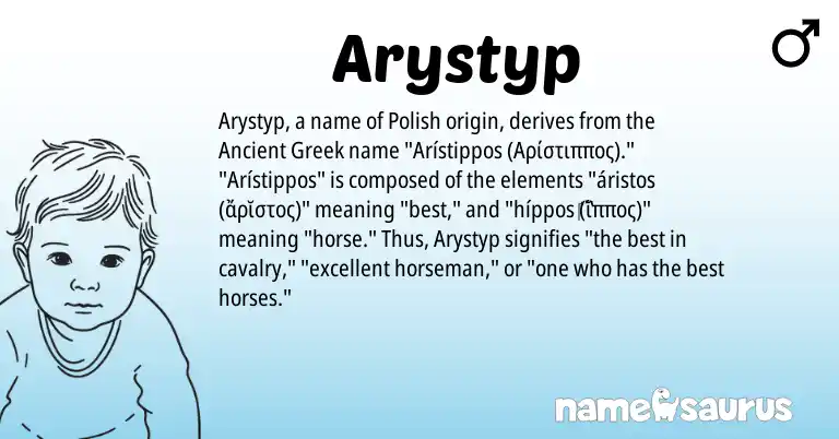 Infographic about Arystyp name meaning, Arystyp is a name from Polish, Ancient Greek origin(s).