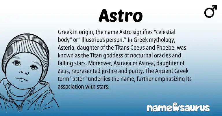Infographic about Astro name meaning, Astro is a name from Ancient Greek, Greek origin(s).