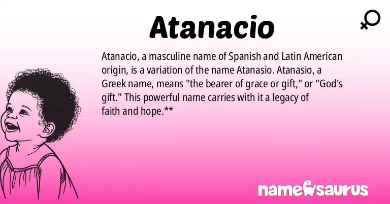 Infographic about Atanacio name meaning, Atanacio is a name from Spanish (Latin American) origin(s).