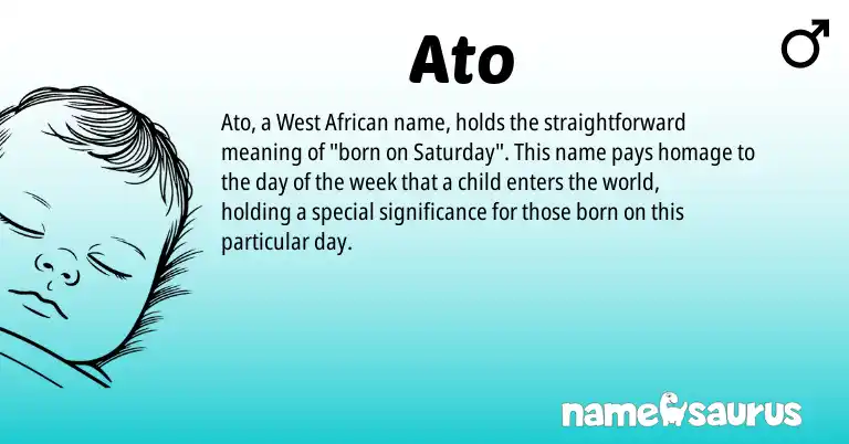 Infographic about Ato name meaning, Ato is a name from African origin(s).