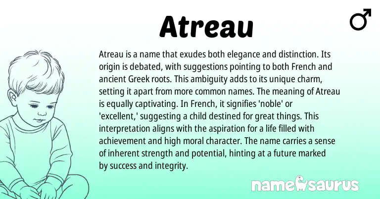 Infographic about Atreau name meaning, Atreau is a name from French origin(s).