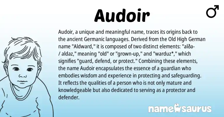 Infographic about Audoir name meaning, Audoir is a name from Old High German, Germanic origin(s).