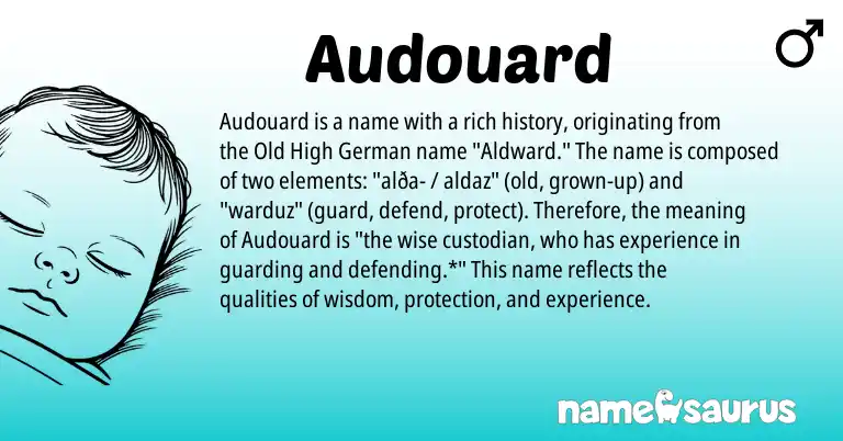 Infographic about Audouard name meaning, Audouard is a name from Old High German origin(s).