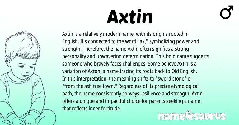 Infographic about Axtin name meaning, Axtin is a name from English origin(s).