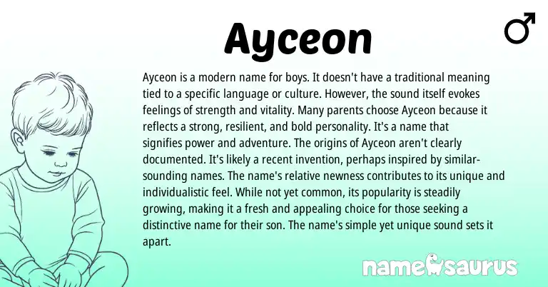 Infographic about Ayceon name meaning, Ayceon is a name from Other origin(s).