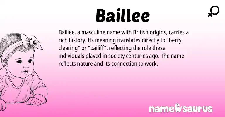 Infographic about Baillee name meaning, Baillee is a name from British origin(s).