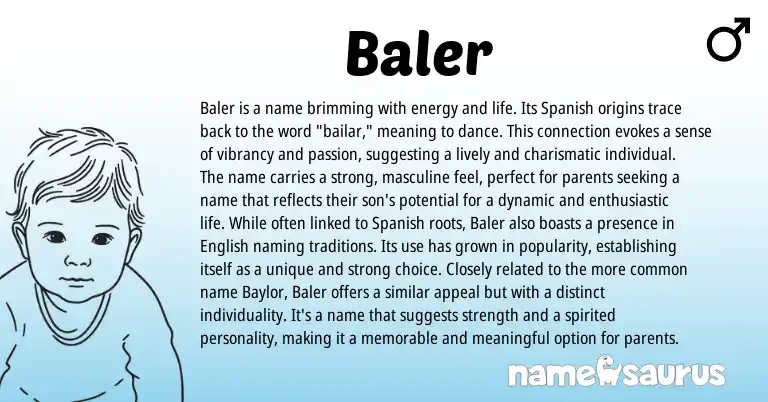 Infographic about Baler name meaning, Baler is a name from Spanish origin(s).