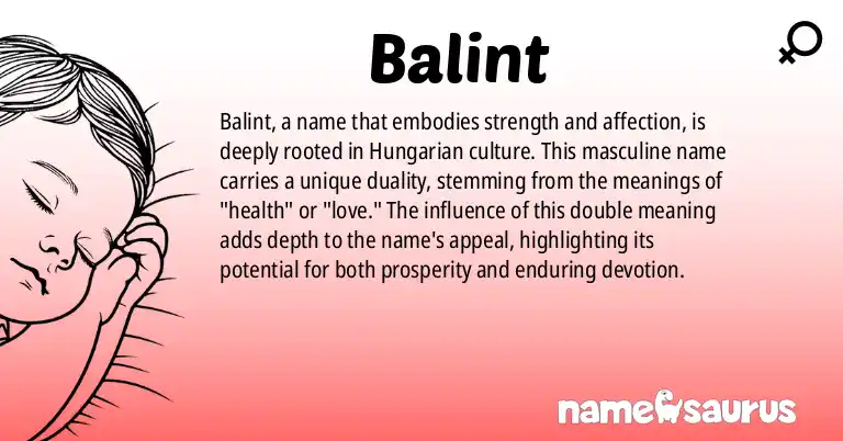 Infographic about Balint name meaning, Balint is a name from Hungarian origin(s).