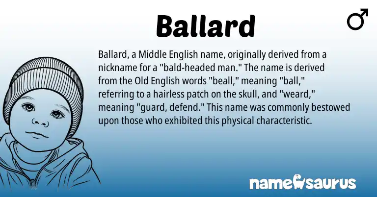Infographic about Ballard name meaning, Ballard is a name from Middle English, Old English origin(s).