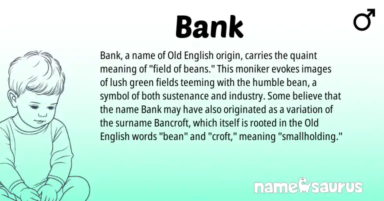 Infographic about Bank name meaning, Bank is a name from Old English origin(s).