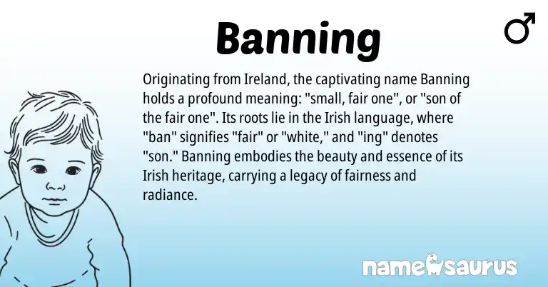 Infographic about Banning name meaning, Banning is a name from Irish, Ireland origin(s).