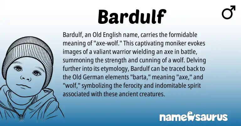 Infographic about Bardulf name meaning, Bardulf is a name from Old German, Old English origin(s).