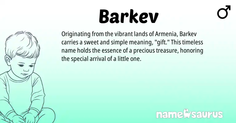 Infographic about Barkev name meaning, Barkev is a name from N/A origin(s).