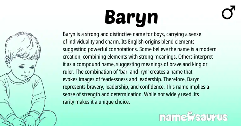 Infographic about Baryn name meaning, Baryn is a name from Other origin(s).