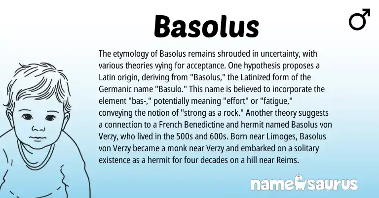 Infographic about Basolus name meaning, Basolus is a name from Germanic, French, Latin origin(s).