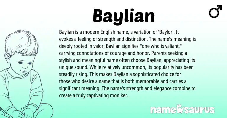 Infographic about Baylian name meaning, Baylian is a name from English origin(s).