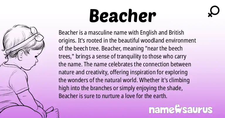 Infographic about Beacher name meaning, Beacher is a name from English, British origin(s).