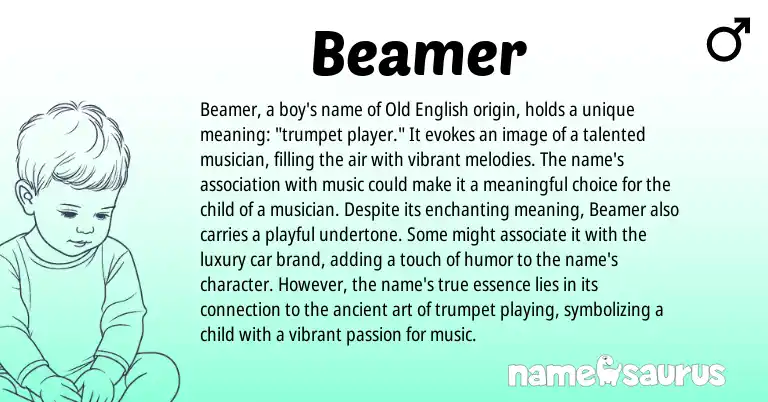 Infographic about Beamer name meaning, Beamer is a name from Old English origin(s).