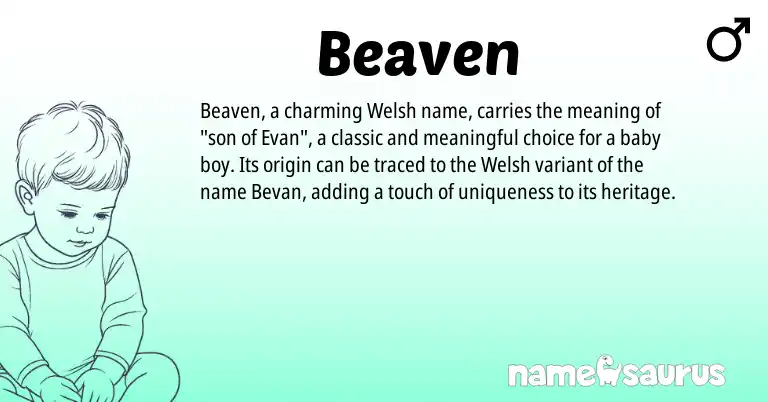 Infographic about Beaven name meaning, Beaven is a name from Welsh origin(s).