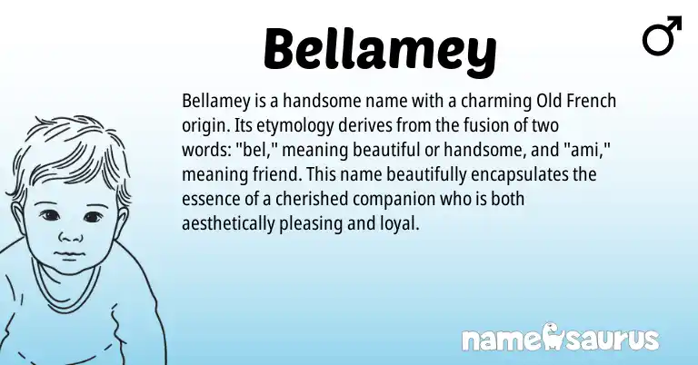 Infographic about Bellamey name meaning, Bellamey is a name from Old French origin(s).