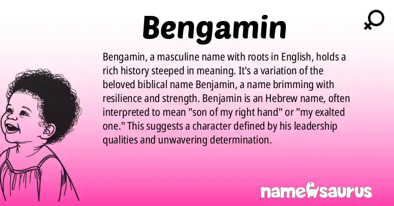 Infographic about Bengamin name meaning, Bengamin is a name from English origin(s).