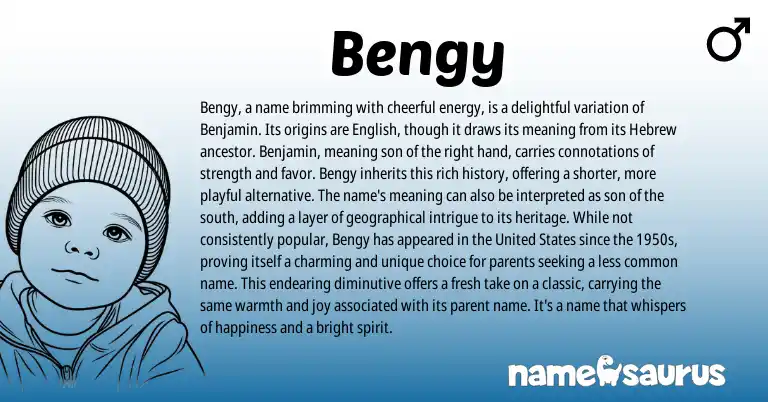 Infographic about Bengy name meaning, Bengy is a name from English, Hebrew origin(s).
