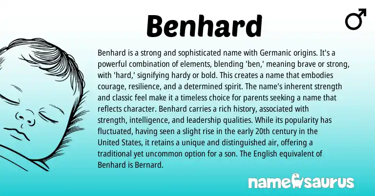 Infographic about Benhard name meaning, Benhard is a name from Germanic origin(s).