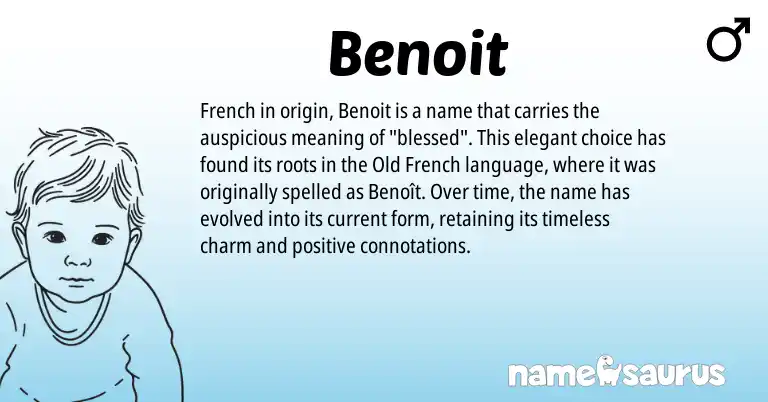 Infographic about Benoit name meaning, Benoit is a name from French, Old French origin(s).