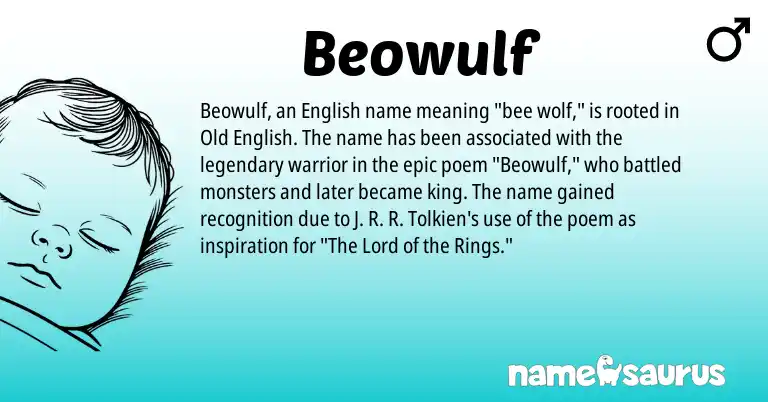 Infographic about Beowulf name meaning, Beowulf is a name from Old English, English origin(s).