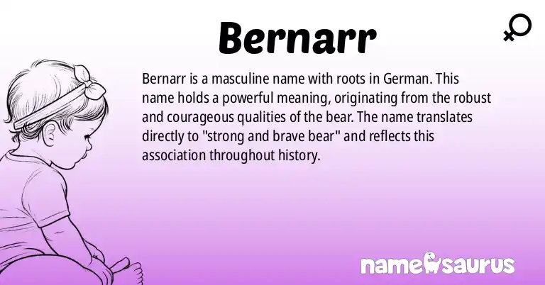 Infographic about Bernarr name meaning, Bernarr is a name from German origin(s).