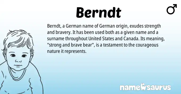 Infographic about Berndt name meaning, Berndt is a name from German, United States origin(s).