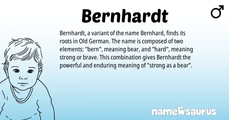 Infographic about Bernhardt name meaning, Bernhardt is a name from Old German origin(s).