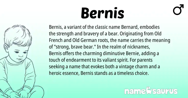 Infographic about Bernis name meaning, Bernis is a name from Old German, Old French origin(s).