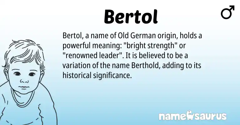 Infographic about Bertol name meaning, Bertol is a name from Old German origin(s).