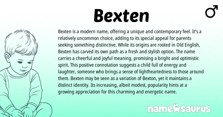 Infographic about Bexten name meaning, Bexten is a name from English origin(s).