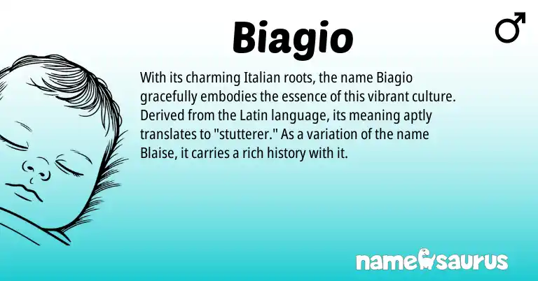 Infographic about Biagio name meaning, Biagio is a name from Latin, Italian origin(s).