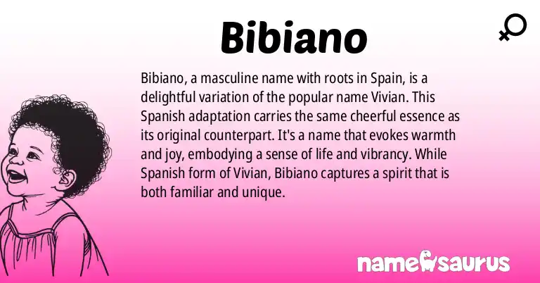 Infographic about Bibiano name meaning, Bibiano is a name from Spanish origin(s).