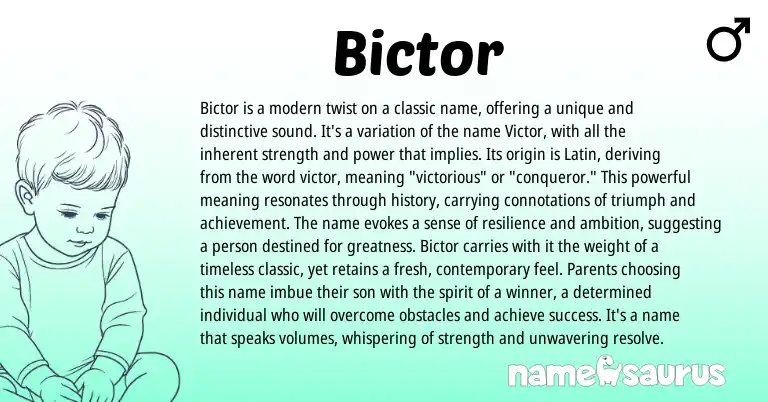 Infographic about Bictor name meaning, Bictor is a name from Other origin(s).