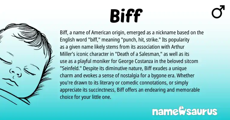 Infographic about Biff name meaning, Biff is a name from English, American origin(s).