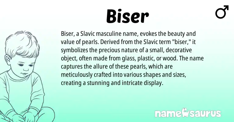 Infographic about Biser name meaning, Biser is a name from Slavic origin(s).