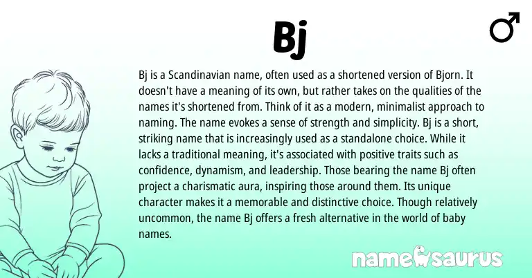 Infographic about Bj name meaning, Bj is a name from American origin(s).