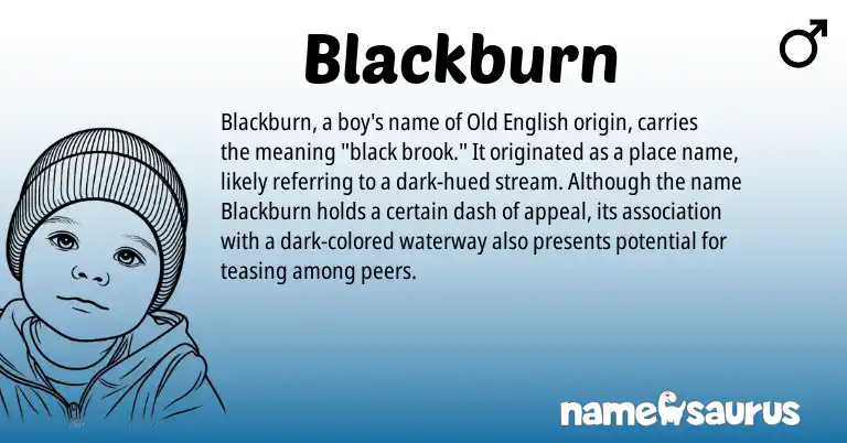 Infographic about Blackburn name meaning, Blackburn is a name from Old English origin(s).