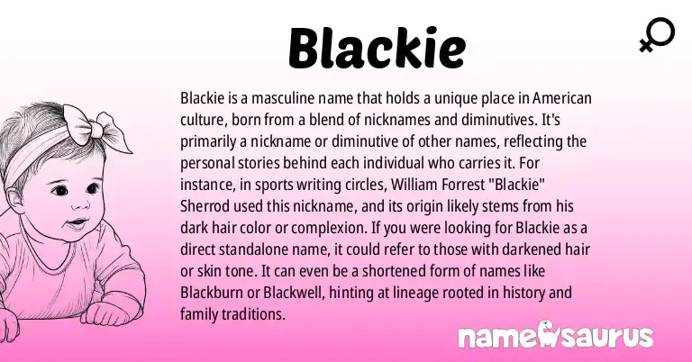 Infographic about Blackie name meaning, Blackie is a name from American origin(s).