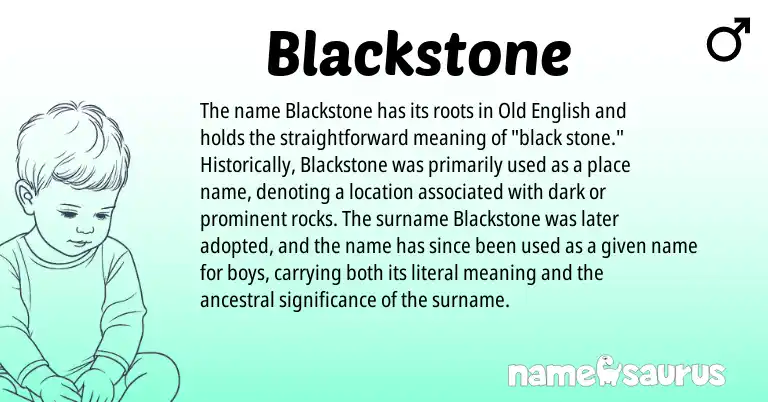 Infographic about Blackstone name meaning, Blackstone is a name from Old English origin(s).