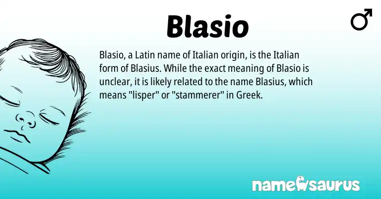 Infographic about Blasio name meaning, Blasio is a name from Greek, Latin, Italian origin(s).