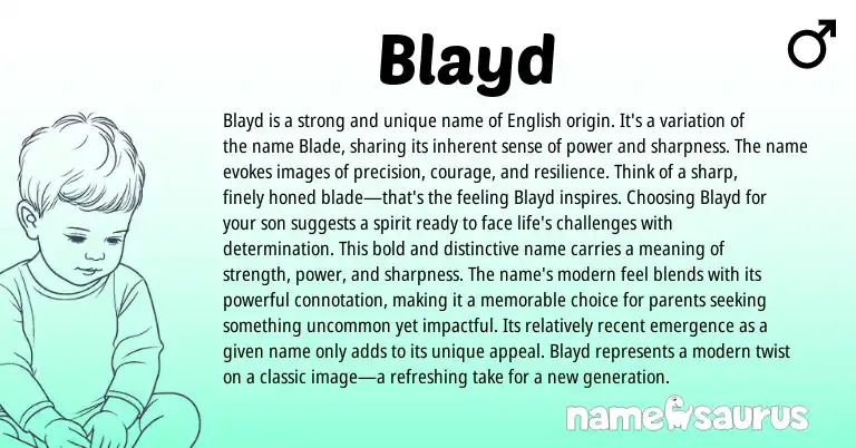Infographic about Blayd name meaning, Blayd is a name from Other origin(s).