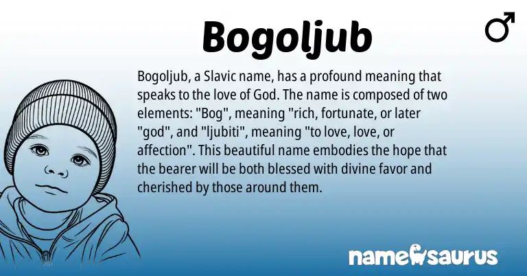Infographic about Bogoljub name meaning, Bogoljub is a name from Slavic origin(s).
