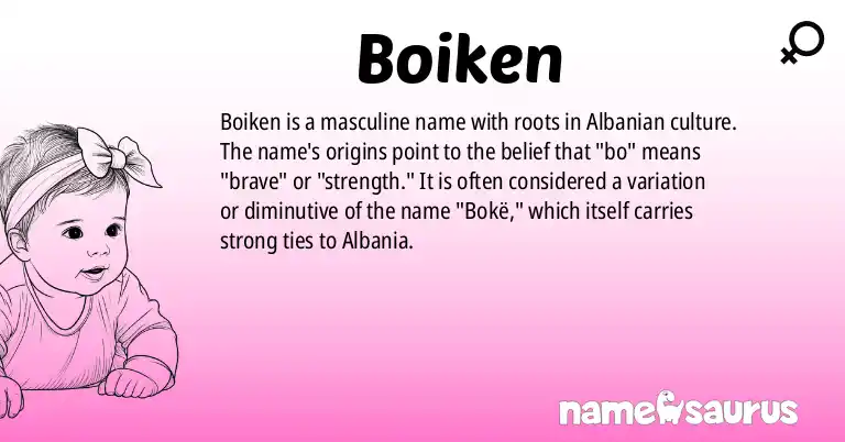 Infographic about Boiken name meaning, Boiken is a name from Albanian origin(s).